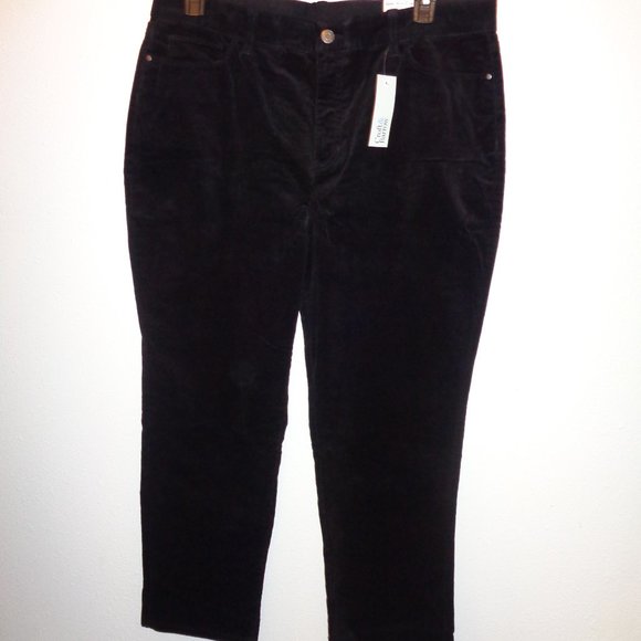 Croft & Barrow Women's Black Corduroys Size 18 Short NWT Mid Rise Straight - Picture 9 of 12